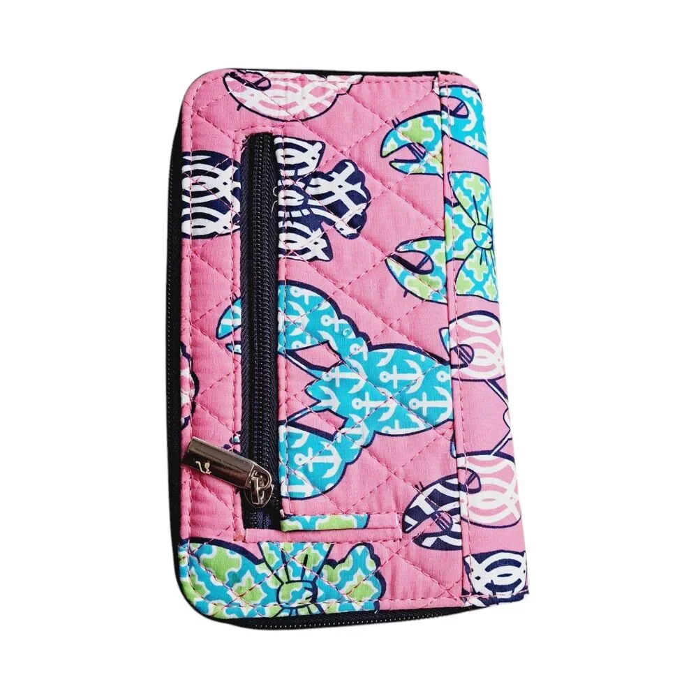 Unbranded Women's Card Coins Turn Lock Wallet in Pink Lobster Print